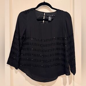 Vintage beaded silk blouse